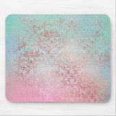 ピンクアクアヴィンテージ大理石デザイン マウスパッド (正面)