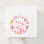 ピンクアクソロテルアロタリーバースデーパーティールラウンドメッセージカード フェイバータグ (インサイチュ)