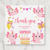 ピンクアクソロテルアロタルバースデーパーティースクエア フェイバータグ (正面)