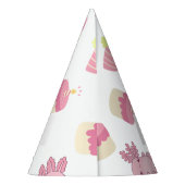 ピンクアクソロトルキッズレッツアロトルおもしろい誕生日 パーティーハット (裏面)