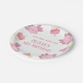 ピンクアクソロトルキッズレッツアロトルおもしろい誕生日 ペーパープレート (アングル)