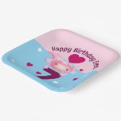 ピンクアクソロトルパーティー ペーパープレート (傾斜あり)