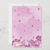 ピンクアクソロトルベビーシャワー招待状ガール 招待状 (裏面)