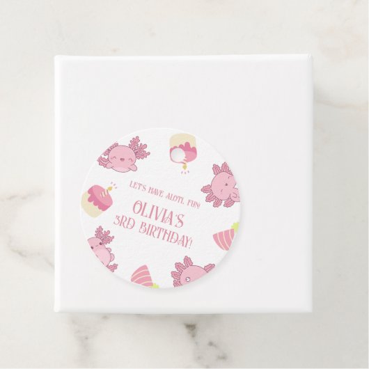 ピンクアクソロトル子供の誕生日お土産ギフト フェイバータグ (インサイチュ)