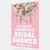 ピンクアクリルフローラブライダルシャワーウェルカムサイン アクリルサイン (傾斜)