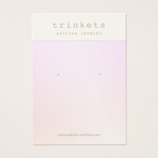 ピンクアグラデーションイヤリングジュエリー表示カード (正面)
