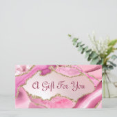 ピンクアゲテフェイクフォイルギフト証書 (スタンド正面)