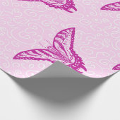 ピンクアゲハチョウ蝶ラッピング紙。 ラッピングペーパー (角)