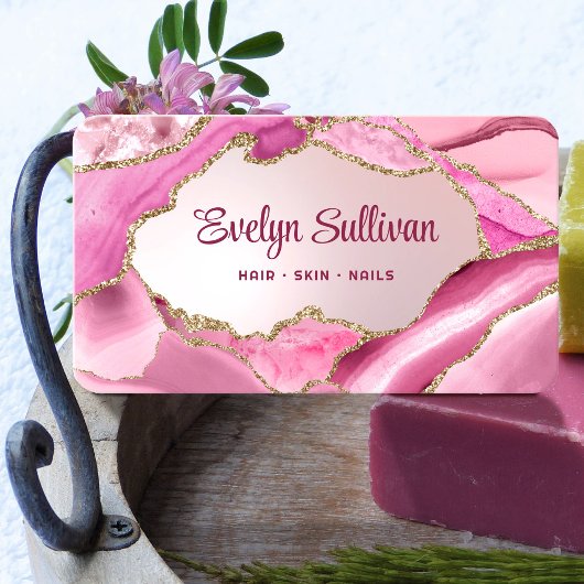 ピンクアゲフェイクート箔 名刺