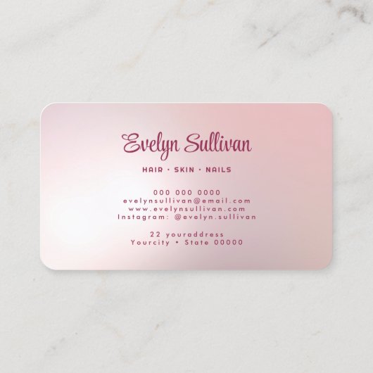 ピンクアゲフェイクート箔 名刺 (裏面)