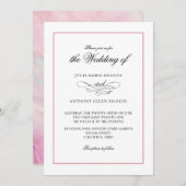 ピンクアゲートシンプルエレガンス 招待状 (正面/裏面)