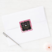 ピンクアゲートジオードスライス＆ゴールド 小規模事業 スクエアシール (封筒)