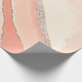 ピンクアゲートターコイズエレガント金ゴールドモダン ラッピングペーパー (角)