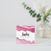 ピンクアゲートトレンディーモダンラッシュエクステンション美しい スクエア名刺 (スタンド正面)