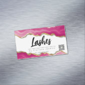 ピンクアゲートトレンディーモダンラッシュエクステンション美しい マグネット名刺 (インサイチュ)