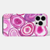 ピンクアゲート水彩画 iPhoneケース (裏面横)