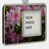 ピンクアザレアブッシュ春フローラ シルバープレートフレームオーナメント (右)