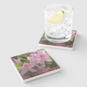ピンクアザレアブッシュ春フローラ ストーンコースター (横)