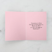 ピンクアザレアメイド・オブ・オーナー（花嫁付き添い人）サンキュー サンキューカード (内部)