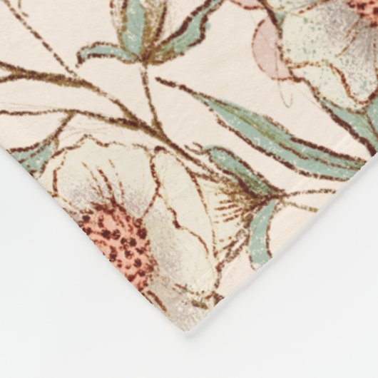 ピンクアジェパーソナライズされたアエレガントシックフローラ フリースブランケット (角)