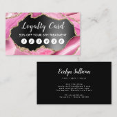 ピンクアジェ黒箔ロイヤリティカード 名刺 (正面/裏面)