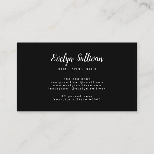 ピンクアジェ黒箔ロイヤリティカード 名刺 (裏面)