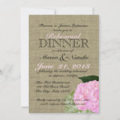 ピンクアジサイのリハーサルディナー5x7 招待状 (正面)