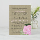 ピンクアジサイのリハーサルディナー5x7 招待状 (スタンド正面)