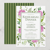 ピンクアジサイのリハーサルディナー 招待状 (正面/裏面)
