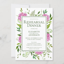ピンクアジサイのリハーサルディナー 招待状