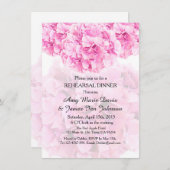 ピンクアジサイのリハーサル夕食招待状アジサイ1 招待状 (正面/裏面)