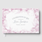 ピンクアジサイの水彩お祝いの生活 ゲストブック (正面)