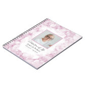ピンクアジサイの水彩お祝いの生活 ノートブック (左側)
