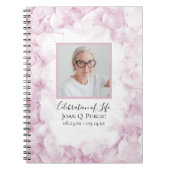 ピンクアジサイの水彩お祝いの生活 ノートブック (正面)