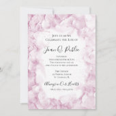 ピンクアジサイの水彩お祝いの生活 招待状 (正面)