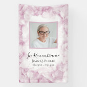 ピンクアジサイの水彩お祝いの生活 横断幕 (縦)