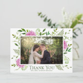 ピンクアジサイの結婚式の写真 サンキューカード (スタンド正面)