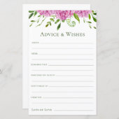 ピンクアジサイアドバイスとウィッシュ (正面/裏面)