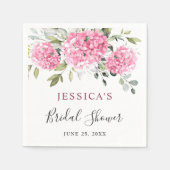 ピンクアジサイエレガントユーカリブライダルシャワー スタンダードカクテルナプキン (正面)