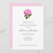 ピンクアジサイエレガントリハーサルディナー 招待状 (正面/裏面)