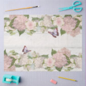 ピンクアジサイバラバタフライフラワーフローラ 薄葉紙 (クラフト)