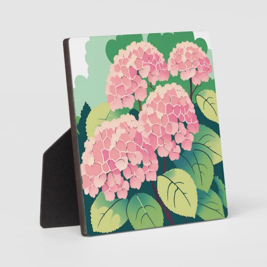 ピンクアジサイフローラア絵を描ート フォトプラーク (正面)