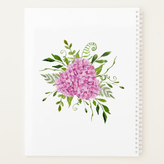 ピンクアジサイフローラウォーター結婚カラー プランナー手帳 (裏面)