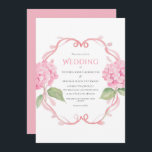 ピンクアジサイフローラウォーター結婚カラー 招待状<br><div class="desc">ピンクのあじさいフローラは、色の調整結婚式招待状で行われる美しいフォントとスクリプトでコーナーをアクセント。どんな季節にも最適な結婚式招待状。美しい誘エレガント誘。</div>