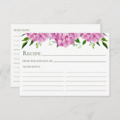 ピンクアジサイフローラウォーター色レシピカード エンクロージャーカード (正面/裏面)