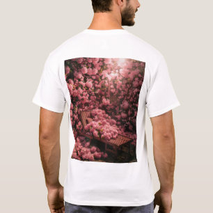 ピンクアジサイフローラオールオーバープリントTシャツ Tシャツ