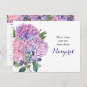 ピンクアジサイフローラブラックベリーのメモリカードカード ポストカード (正面/裏面)