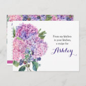 ピンクアジサイフローラブラックベリーレシピカード ポストカード (正面/裏面)