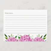 ピンクアジサイフローラレシピ エンクロージャーカード (裏面)