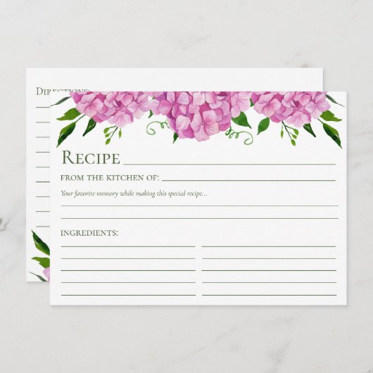 ピンクアジサイフローラレシピ エンクロージャーカード (正面/裏面)